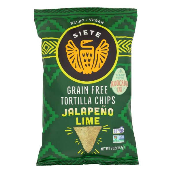 Siete Foods Grain Free Tortilla Chips, Jalapeno Lime (5 oz)