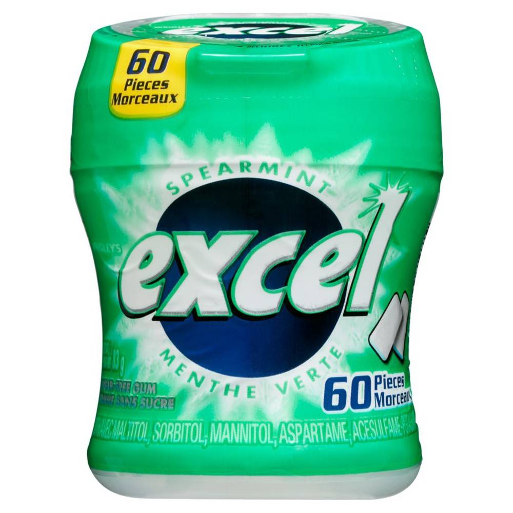 Excel Sugar Free Chewing Gums, Spearmint (60 ct)