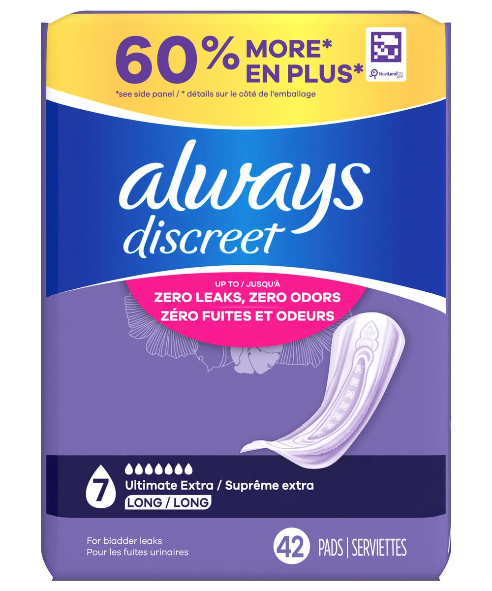 Always Ultimate Extra Protect Rapid Dry Core Pads (42 ct)