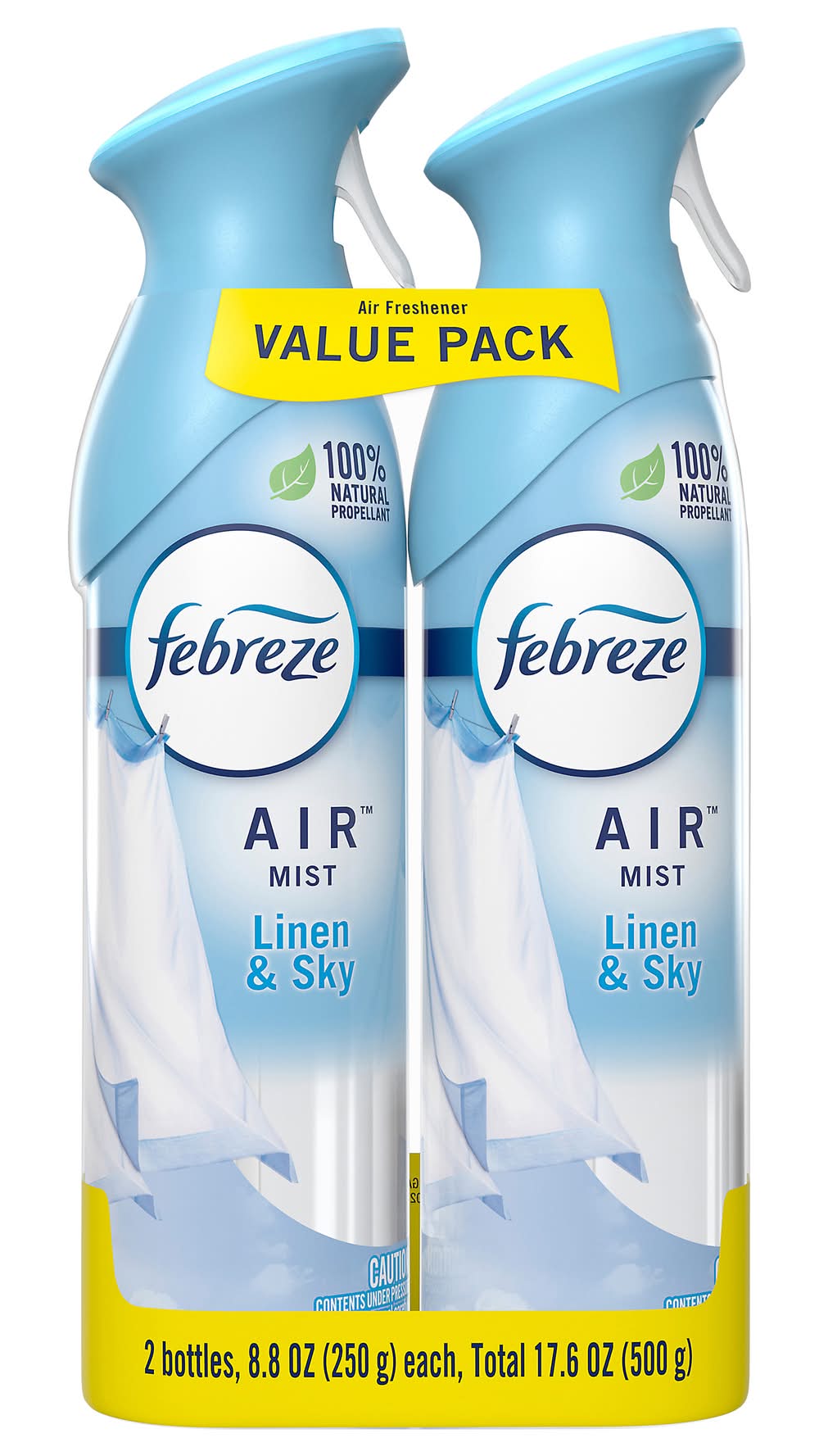 Febreze 100% Natural Propellant Air Fresher, Air Mist Linen & Sky (8.8 oz, 2 ct)