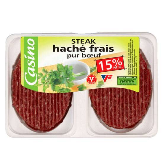 Casino Steak haché - 15% mg -x2 2x125g