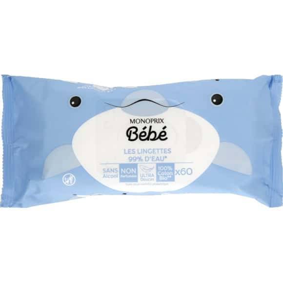 Monoprix Bebe Lingettes À L Eau Le Paquet De 60