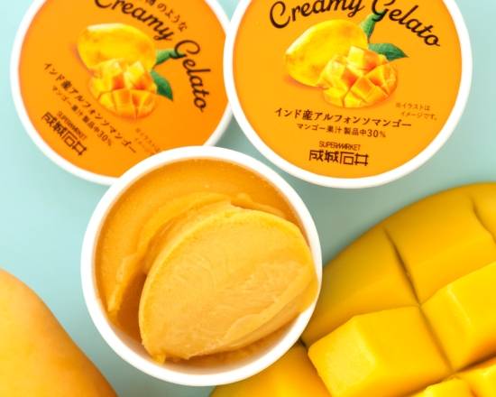 [冷凍]成城石井　まるで果物のようなクリーミージェラート　マンゴー　122ml　J-816