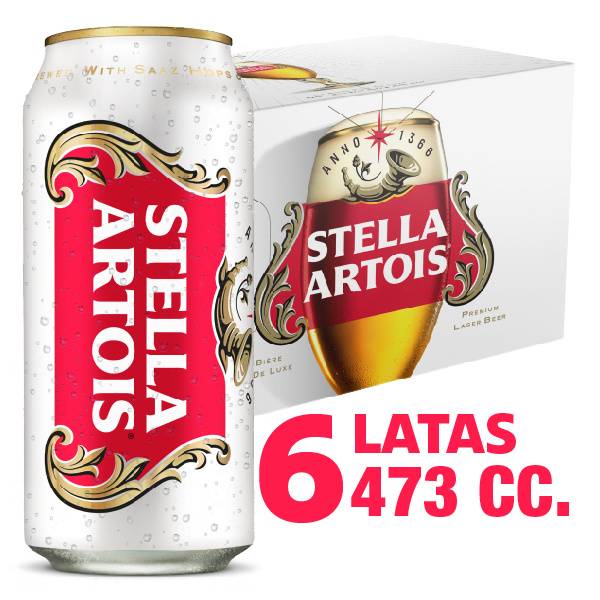 Stella Artois · Cerveza rubia premium (6 x 473 ml)