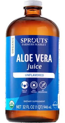 Sprouts Farmers Market Organic Unflavored Aloe Vera Juice (32 fl oz)   Refreshing Beverages Delivered | Uber Eats