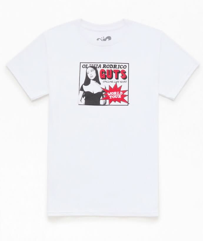 Kids Olivia Rodrigo Guts Tour T-Shirt White L