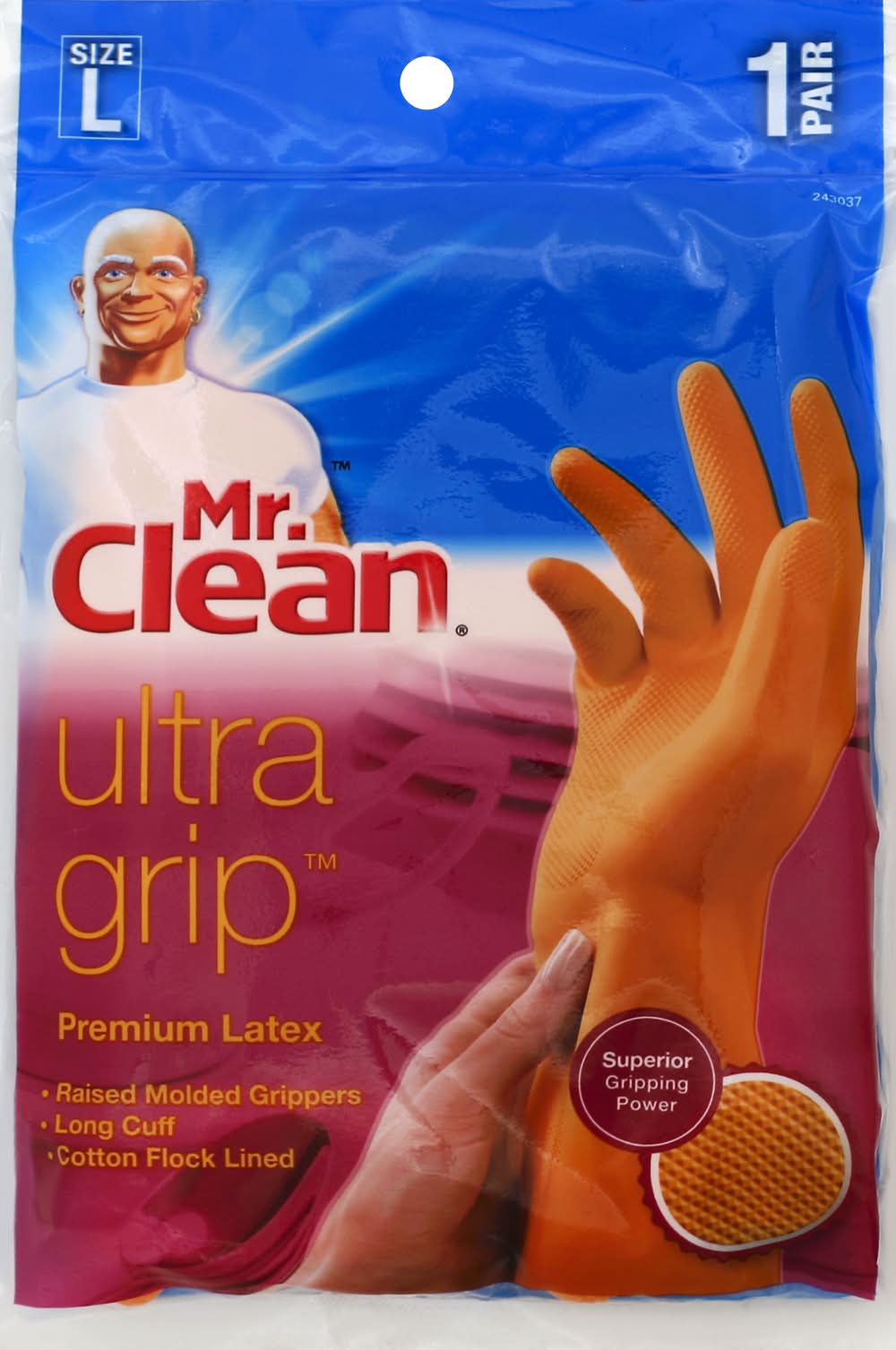 Mr. Clean Ultra Grip Premium Latex Gloves Size Large (3.2 oz)