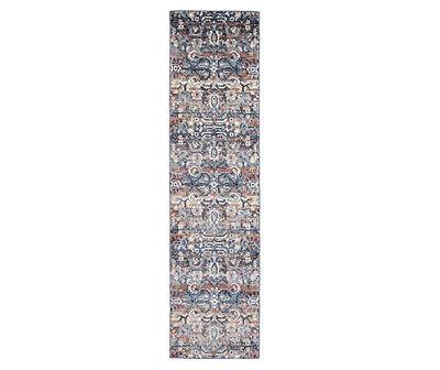 Broyhill Clifton Intricate Floral Runner Rug, Rust-Navy