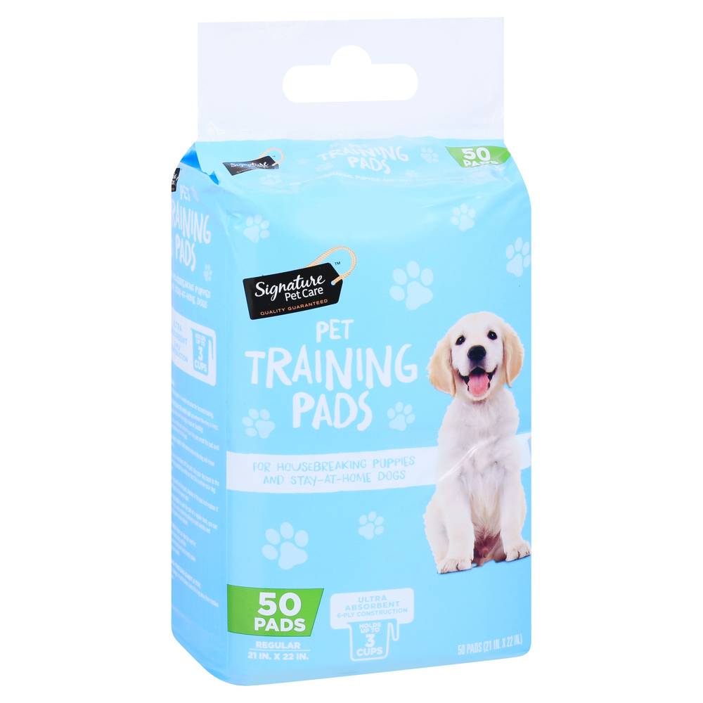 Signature Pet Care Regular Pet Training Pads For Dogs & Puppies, 21" x 22" (3.15 lbs, 50 ct)