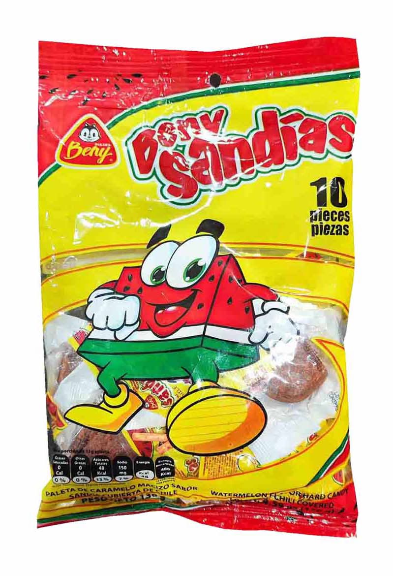 Beny Sandias Watermelon Lollipops With Chili Powder 10 Ct