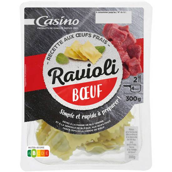 CASINO - Pâtes fraiches - Ravioli - Bœuf - 300g