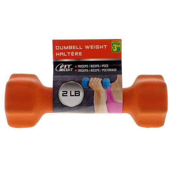 Fit Circuit 2LB Rubberized Dumbbell Weight (2Lb)