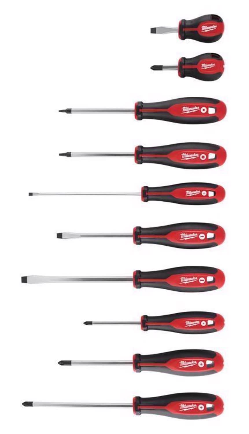 Milwaukee 3 To 8 In. L Phillips/Slotted Screwdriver Set 10 Pc