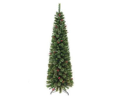 7' Durango Glitter Pencil Pre-Lit LED Artificial Christmas Tree with Clear Lights