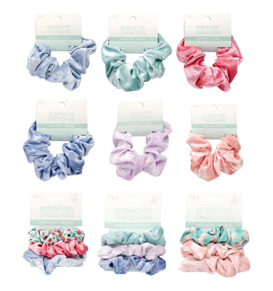 Velvet Scrunchie Hairband, Assorted Designs, 1-pc And 3-pc Pack.