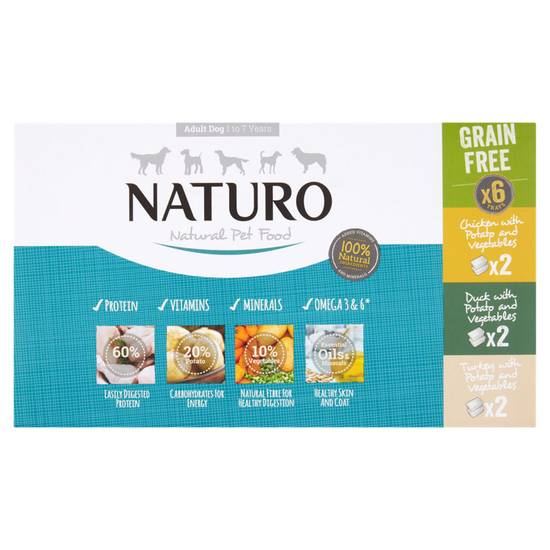 Naturo Natural Pet Food Adult Dog 1 to 7 Years 6 x 400g