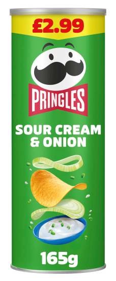 Pringles Sour Cream-Onion, Potato Chips (165g)