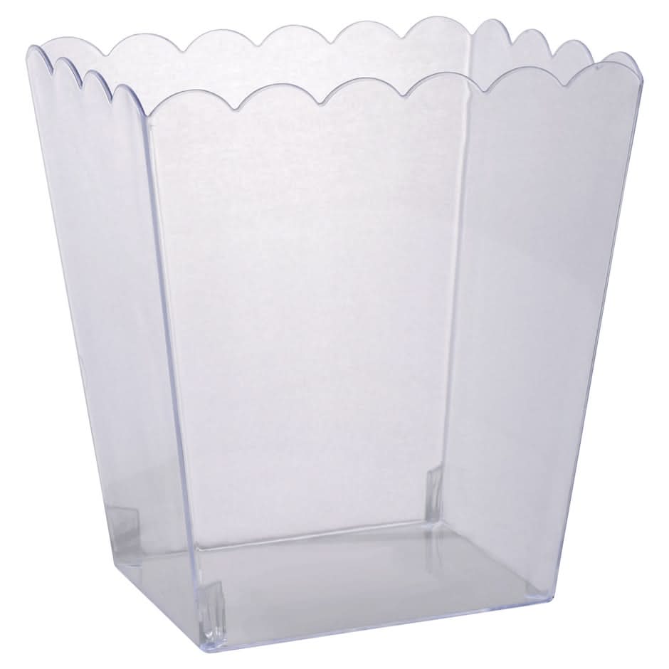 Caterer's Corner Plastic Scalloped Container, Clear
