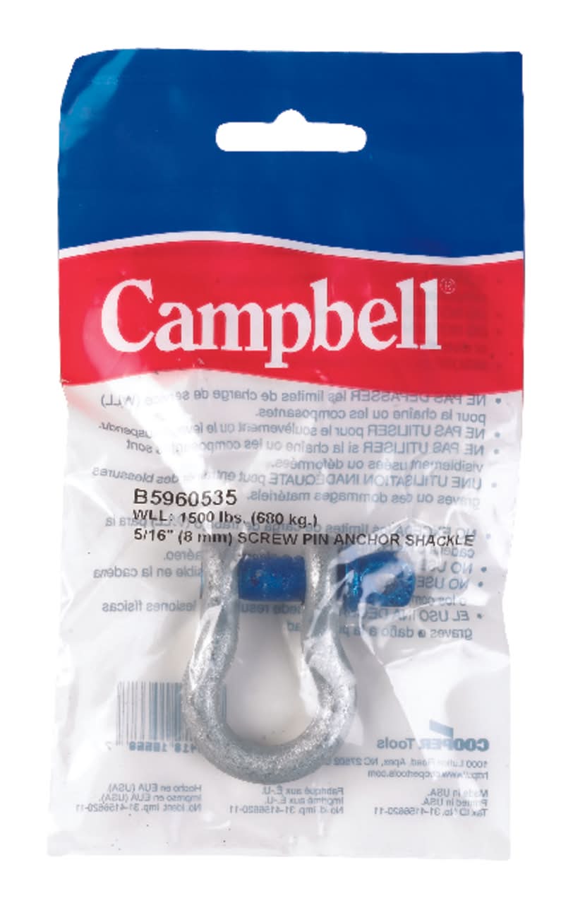 Campbell Galvanized Forged Carbon Steel Anchor Shackle 1500 Lb