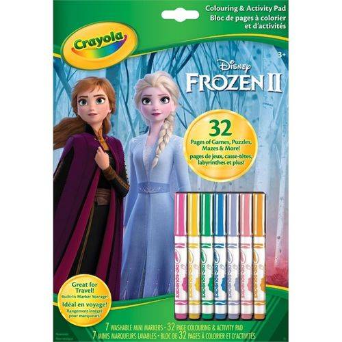 Crayola bloc à colorier et d'activités,  la reine des neiges 2 disney - disney frozen 2 colouring & activity pad (1 set)