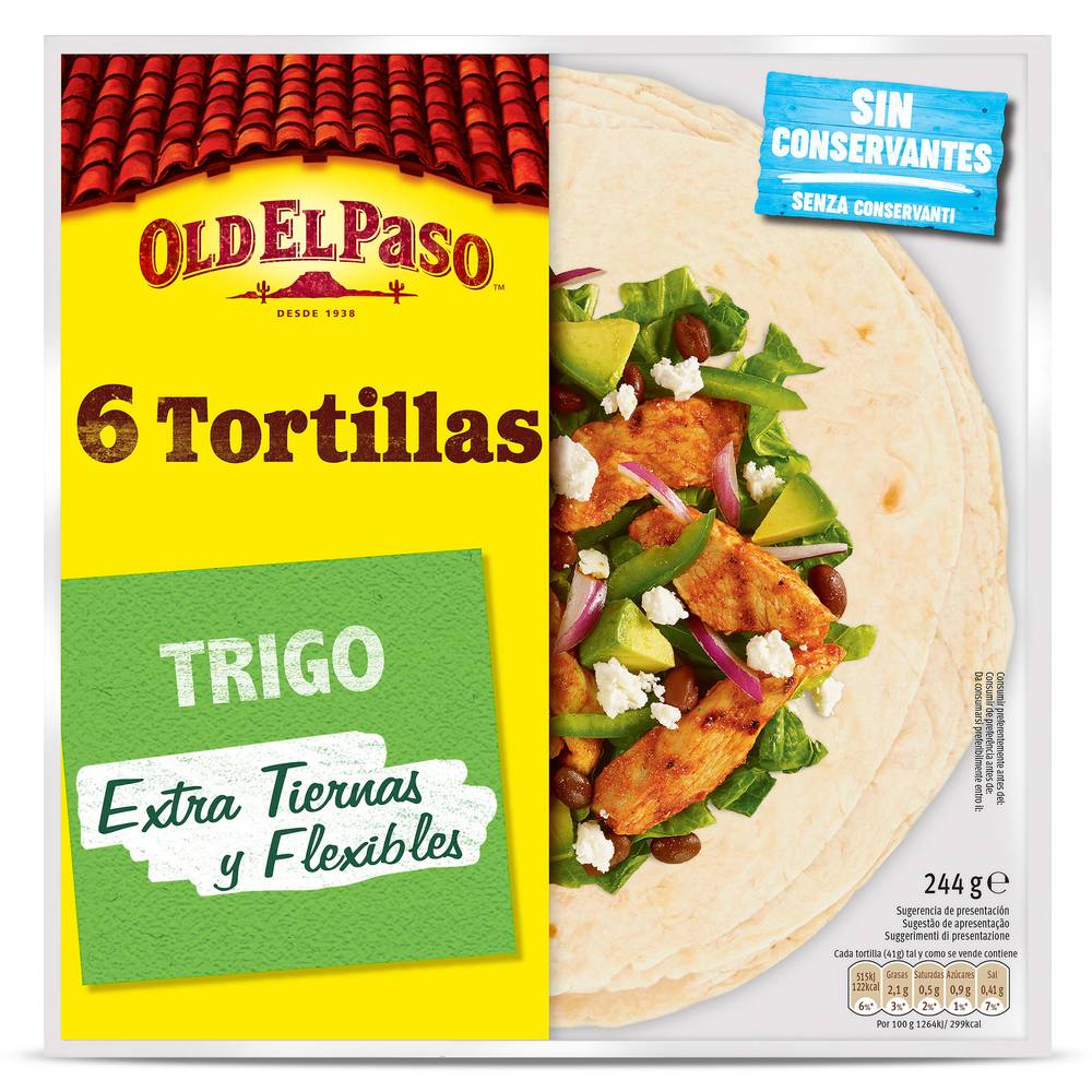 Tortillas De Trigo Old El Paso Bolsa 244 G