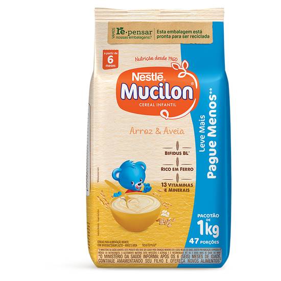 Mucilon cereal infantil arroz & aveia (1 kg)