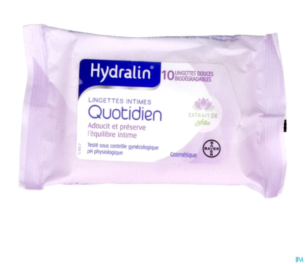 Hydralin - Lingettes intimes quotidien (10)