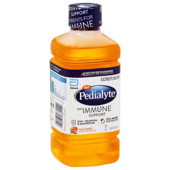 Pedialyte Peach Mango Flavored Electrolyte Solution (33.8 fl oz)
