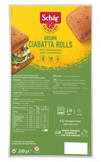 Schär Gluten-Free Brown Ciabatta Rolls 200g