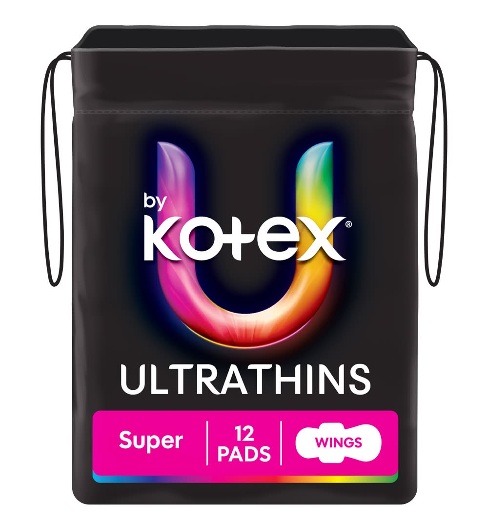 U by Kotex Ultrathins Super Pads With Wings (12 pack)