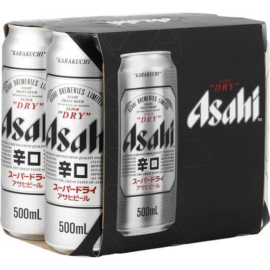 Asahi Super Dry Cans 6x500mL