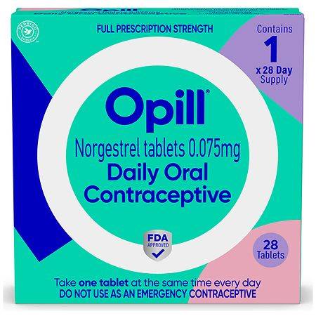 Opill Daily Oral Contraceptive, Full Prescription Strength, No Prescription Needed - 28.0 ea
