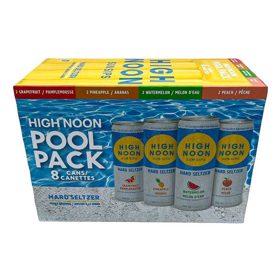 High Noon Pool pack Hard Seltzer (8 ct, 355 ml) (grapefruit-pineapple-watermelon-peach)