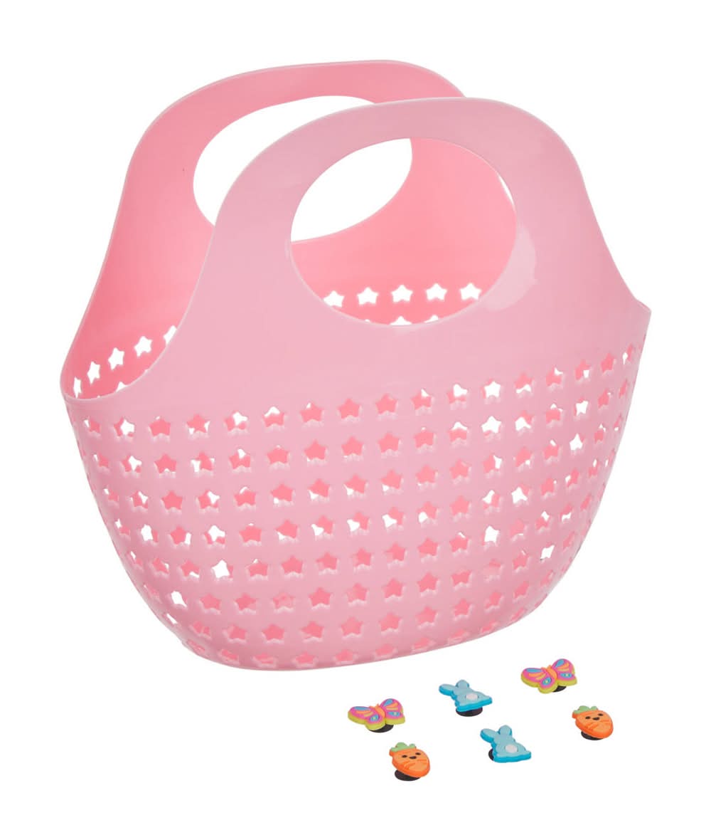 Easter Plastic Storage Basket With Charms, Assorted