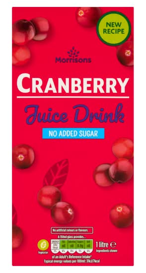 Morrisons Cranberry, No Added Sugar Juice (1L)