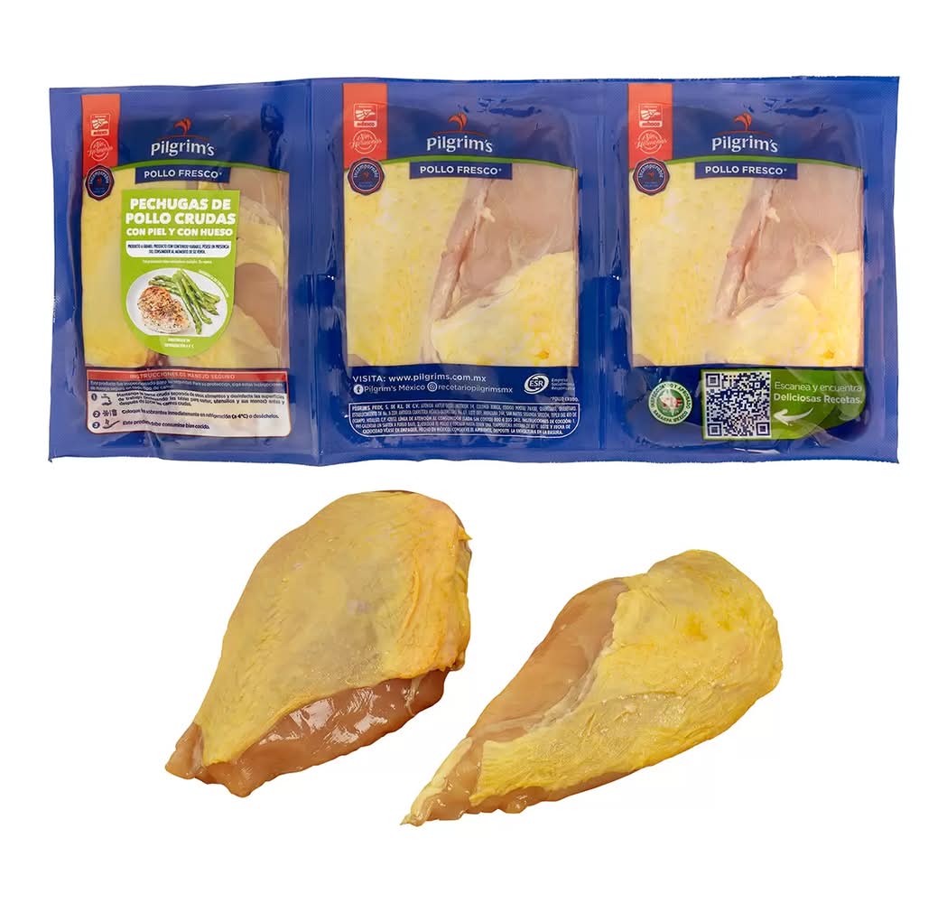 Pilgrim's · Pechuga de pollo con piel y hueso