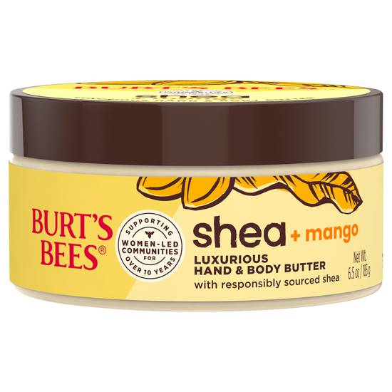 Burt's Bees Shea + Mango Luxurious Hand Butter and Body Butter Natural Origin Skin Care