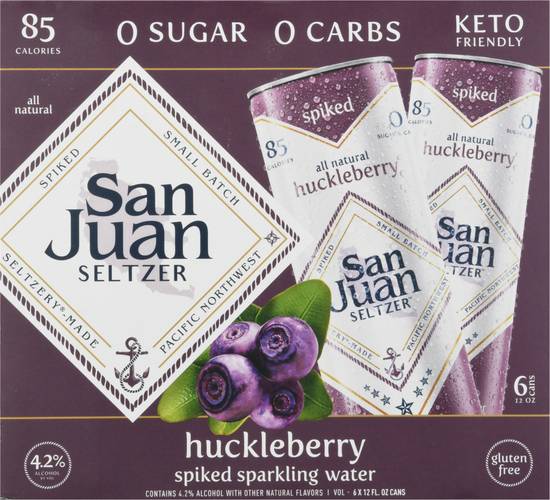 San Juan Seltzer Huckleberry Spiked Sparkling Water (6 ct, 12 oz)