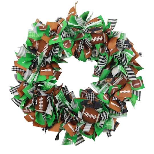 Celebrate It Fabric Football Wreath, 20 in