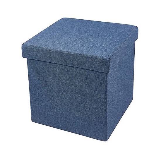Simply Essential™ Folding Storage Ottoman in Navy