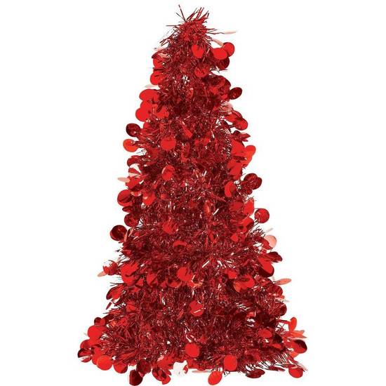 3D Red Tinsel Christmas Tree