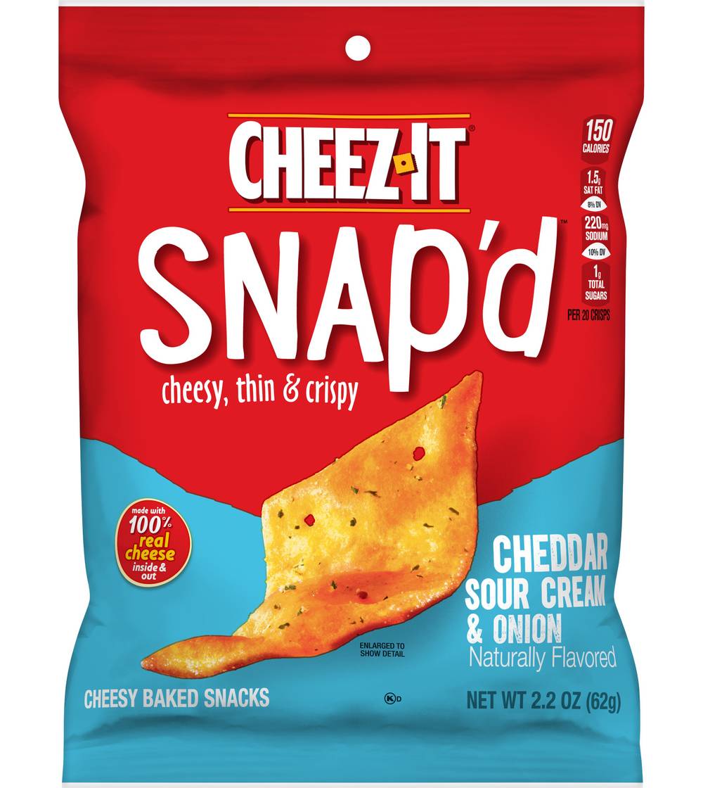 Cheez-It Snap'd Cheesy Baked Snacks, Cheddar Sour Cream-Onion (2.2 oz)