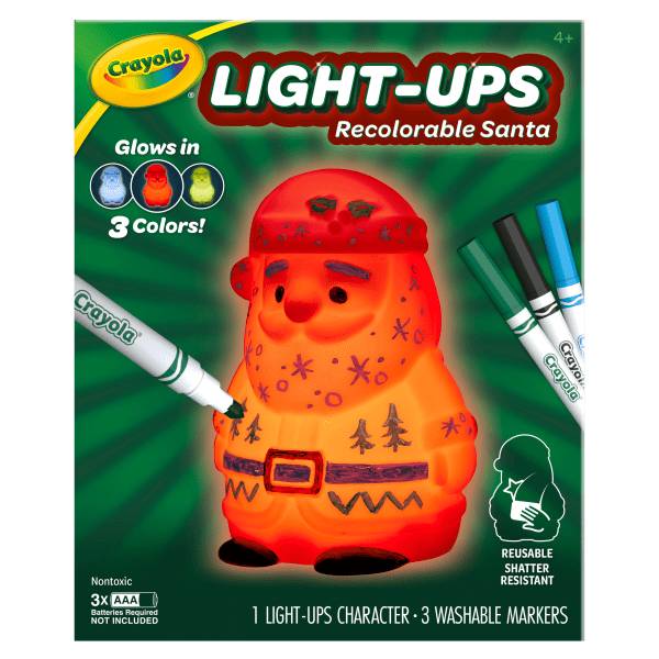 Crayola Light-Ups - Santa, Reusable Coloring Toy, Glow in The Dark