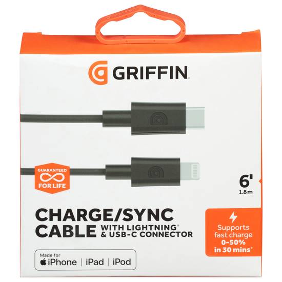 Griffin Charge/Sync Cable With Lightning & Usb-C Connector