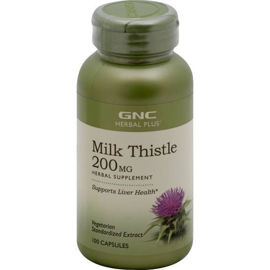 Gnc Herbal Plus Milk Thistle Supplement 200 mg (100 ct)