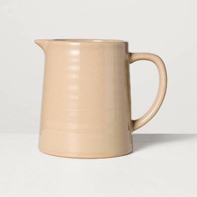 19oz Stoneware Pitcher Tan - Hearth & Hand™ with Magnolia