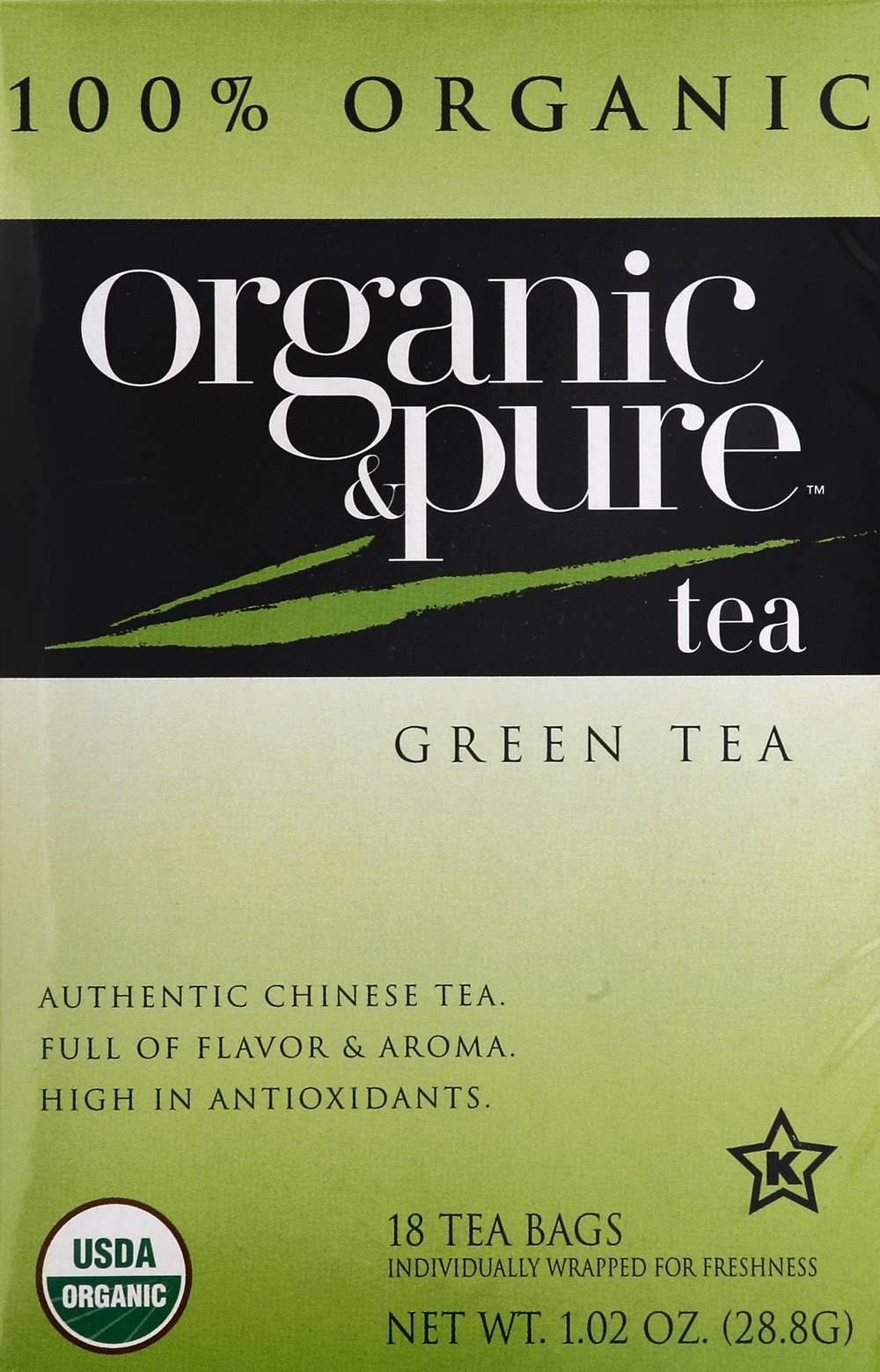 Organic & Pure Organic Green Tea (1.02 oz, 18 ct)