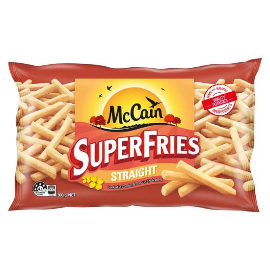 Mccain Superfries Frozen Potato Chips Straight Cut 900 Gram
