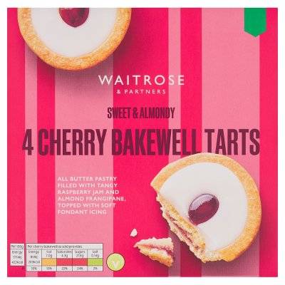 Waitrose & Partners 4 Cherry Bakewell Tarts