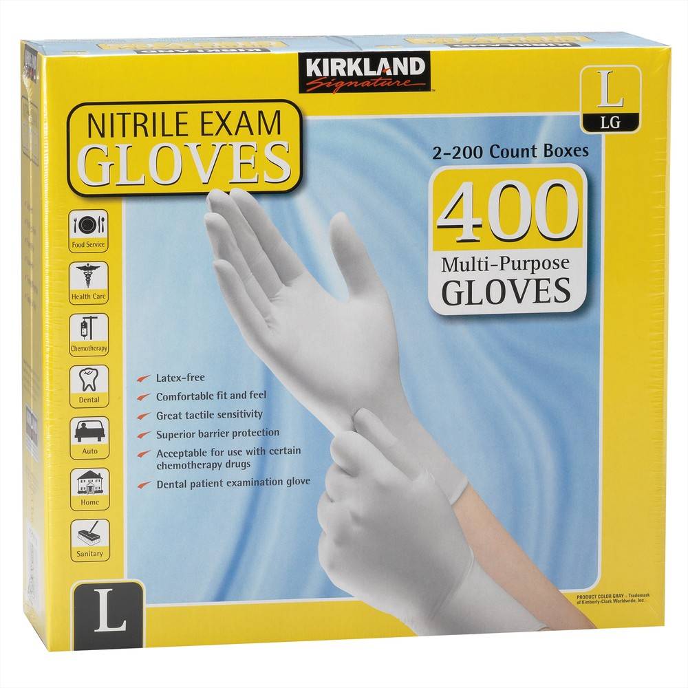 Kirkland Signature Nitrile Exam Gloves (2 ct)( large)